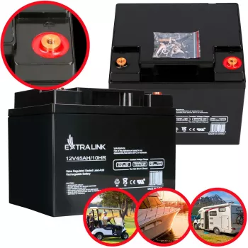 UPS-aku Extralink Accumulator AGM 12V 45Ah — suletud pliiaku (VRLA), 1 tk, must