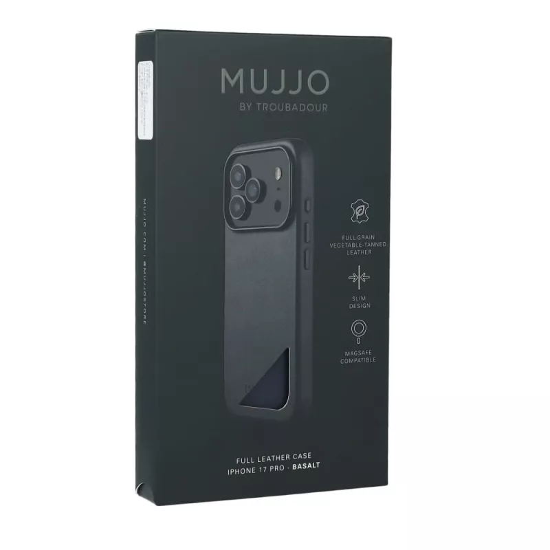 Mujjo Full Leather Case MagSafe ümbris mudelile iPhone 17 Pro hall