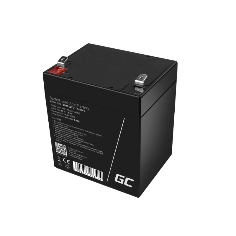 UPS aku roheline Cell AGM44 — 12 V 4,5 Ah pliiaku (VRLA), 101×70×90 mm, 1,35 kg, must