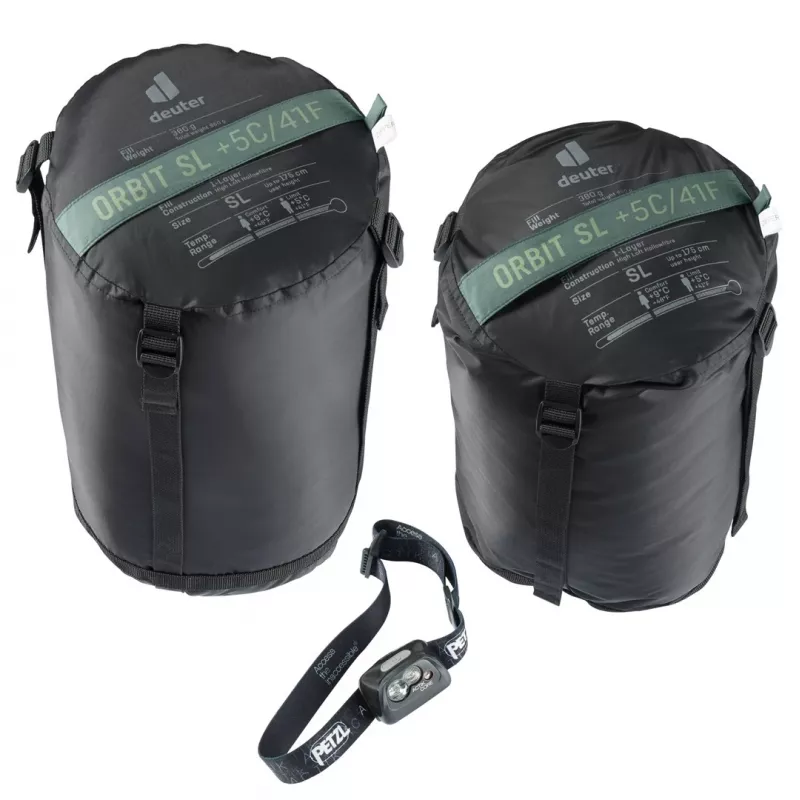 Muumiakujuline magamiskott DEUTER Orbit SL +5°C / 41°F — 750 mm laius, 480 mm sügavus, Ripstop PES, roheline