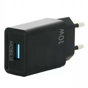 Mobilis – toiteplokk – kiirlaadimine – 10,5 W – QC (USB) – must – Euroopa (001360)