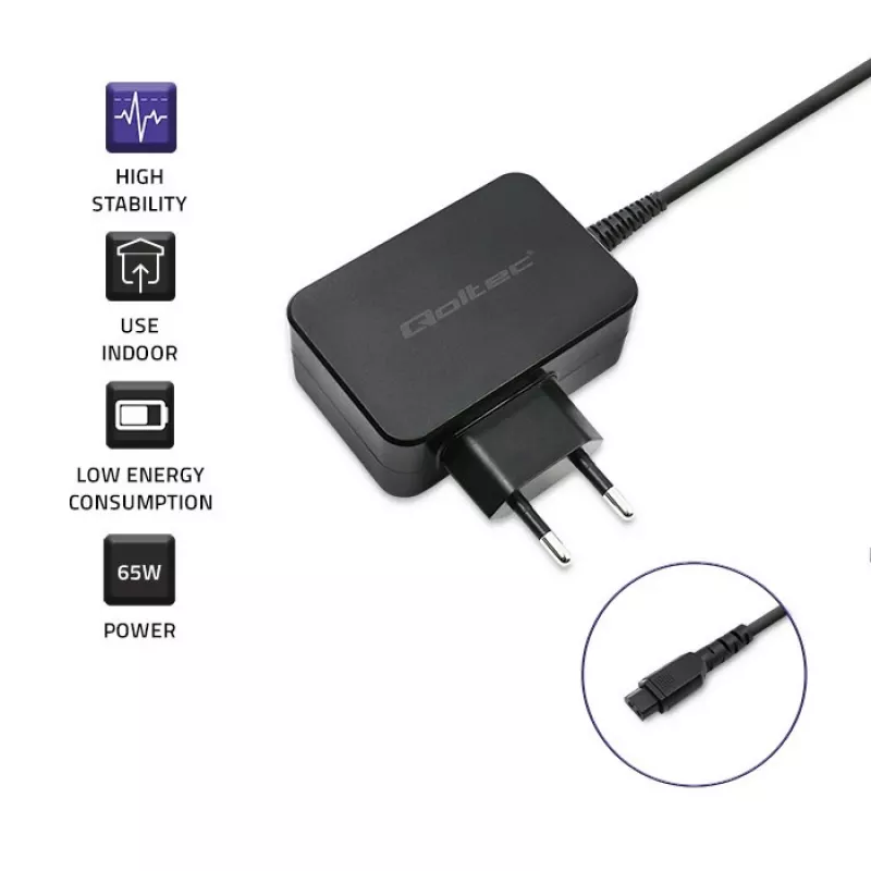 Universaalne toiteadapter QOLTEC 52414 65W 10 vahetatava pistikuga