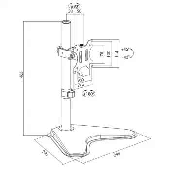 Monitorihoidik LOGILINK BP0044 33–81,3 cm (13–32 tolli) ekraanidele, VESA 75x75–100x100, max 8 kg, lauale, must