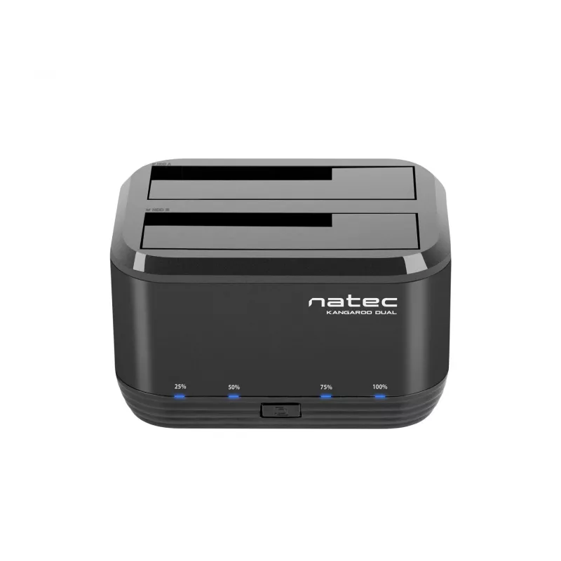HDD dokkimisjaam 2,5/3,5 USB 3.0 Natec Kangaroo Dual, kloonimisfunktsioon, toiteadapter