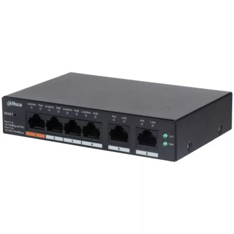 Dahua Technology DH-CS4006-4ET-60 võrgulüliti hallatav L2 Gigabit Ethernet (10/100/1000) Power over Ethernet (PoE) Must