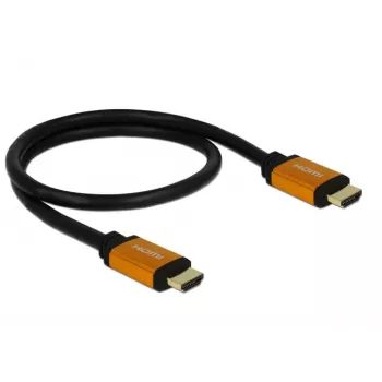 DeLOCK - HDMI-kaabel - HDMI (M) kuni HDMI (M) - 50 cm - Kolmekordne isolatsioon - Must, Kuld - 8K tugi
