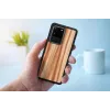 Mehe ja puidust telefoniümbris Samsung Galaxy S20 Ultra jaoks — cappuccino must