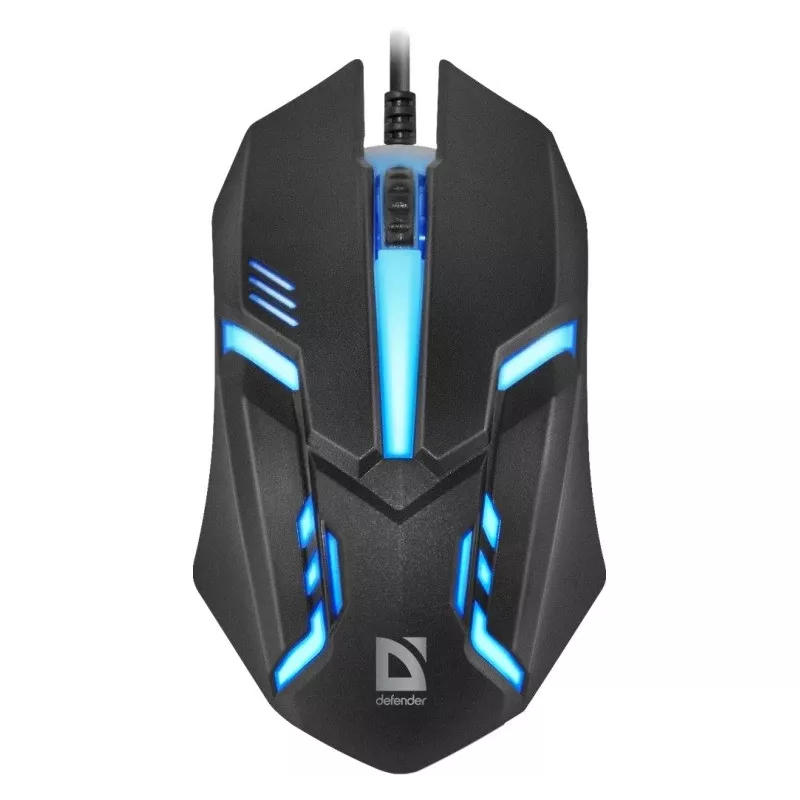 Juhtmega optiline hiir DEFENDER CYBER MB-560L — mõlemakäeline, 1200 DPI, USB Type-A, 2 nuppu, must