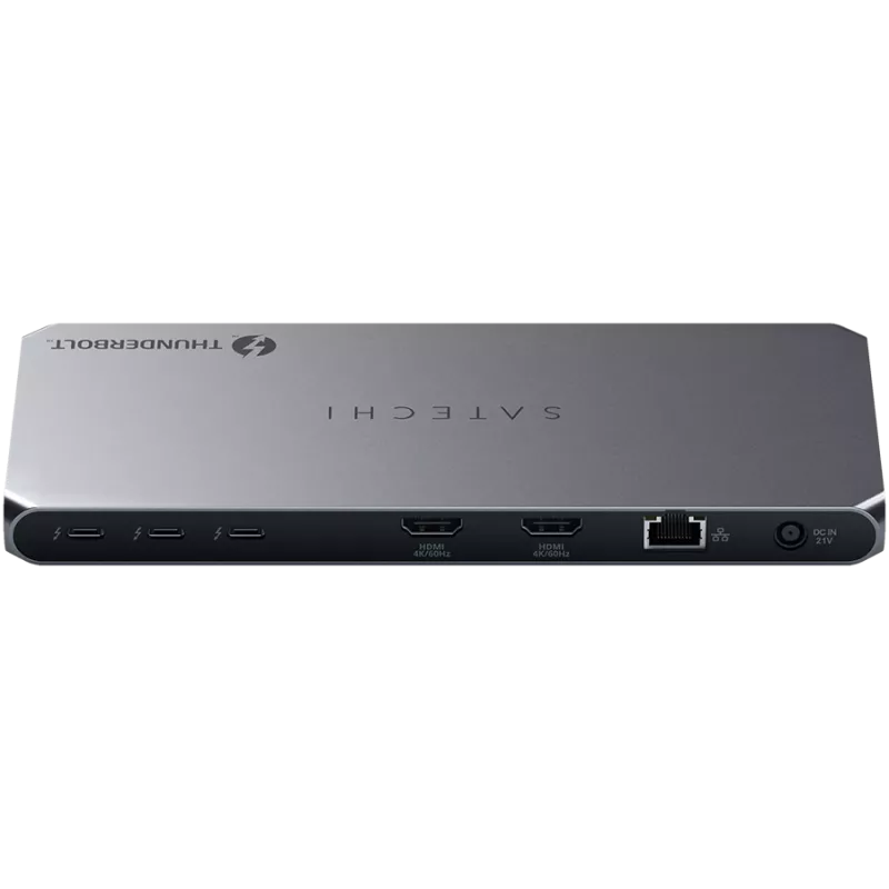 Satechi Thunderbolt 4 Dock ST-DT4MDM-EU — Thunderbolt 4 dokkimisjaam, 2× HDMI 2.0, 2× USB-A 3.2