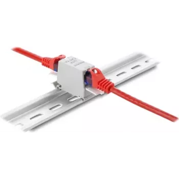Keystone-moodul DELOCK 90934 — lame RJ-45 pesa, valge/hall, 30,5×46,6×18 mm
