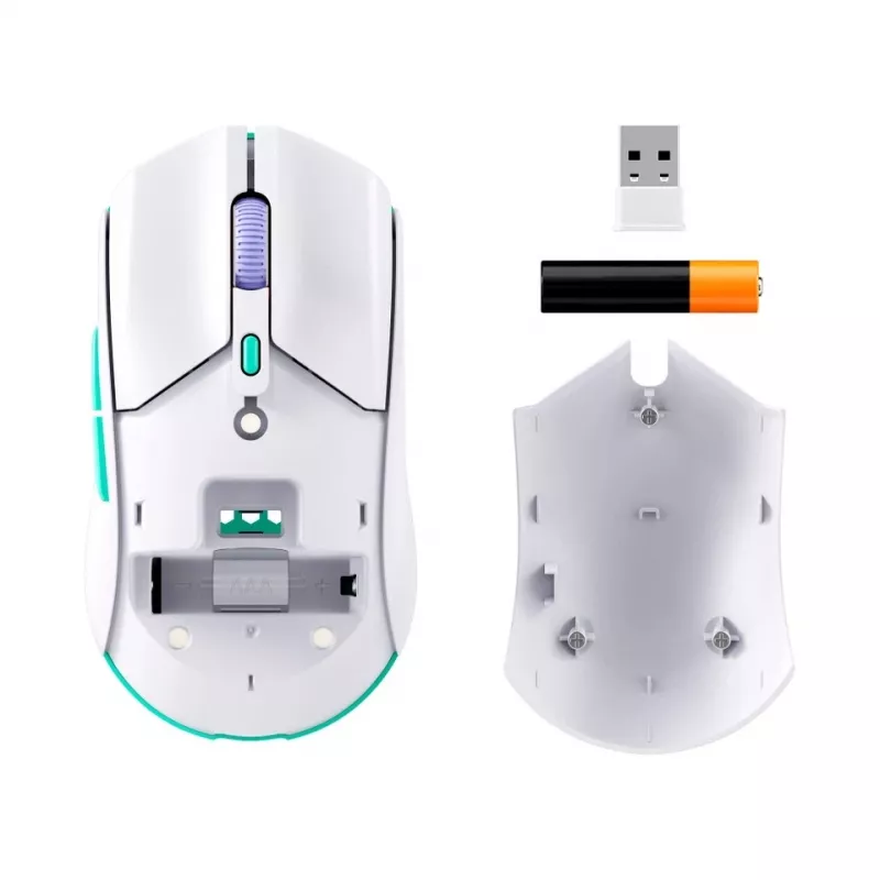 HyperX Pulsefire Haste 2 Core Wls – mängurihiir (valge/roheline/lilla)