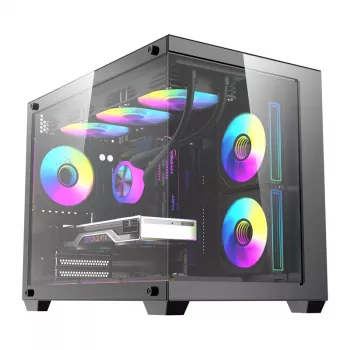 Arvutikorpus DarkFlash B275 PRO (must) koos 6 kaasasoleva jahutusventilaatoriga