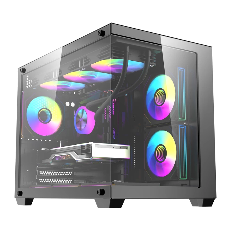 Arvutikorpus DarkFlash B275 PRO (must) koos 6 kaasasoleva jahutusventilaatoriga