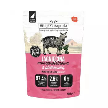 WIEJSKA ZAGRODA Monoproteiin lambaliha - märg koeratoit - 500 g