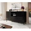 Kummut cama meble ABETO 150x42x82 cm, läikiv must, MDF-korpus, 1 sahtel