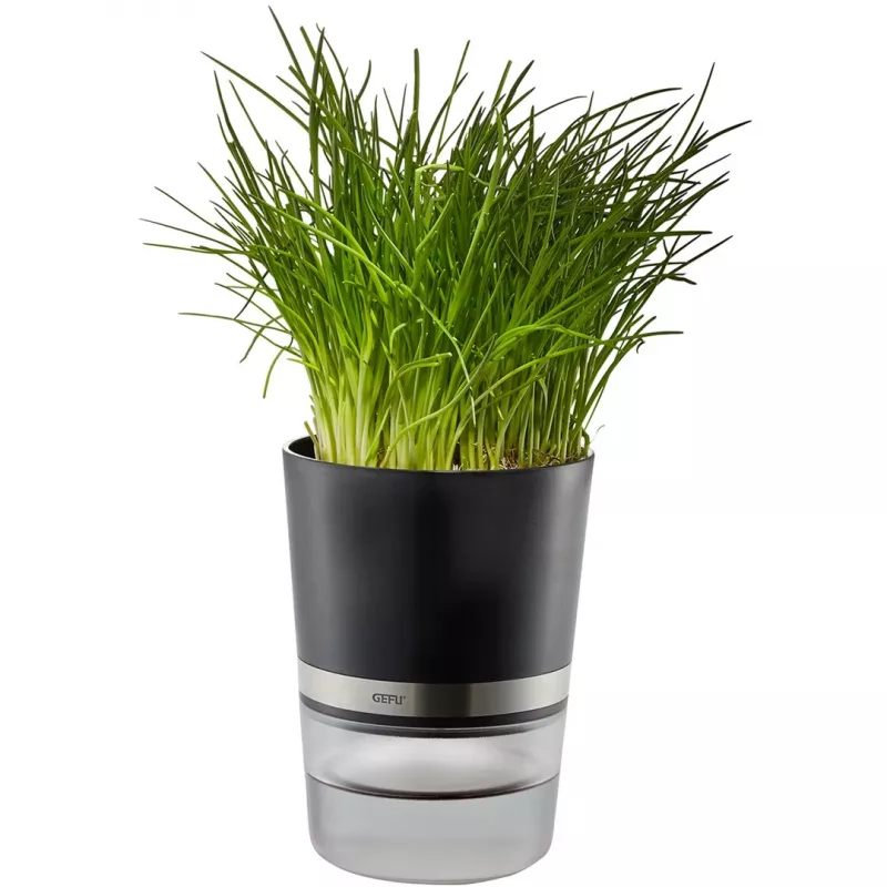 GEFU BOTANICO ürdipott, eraldiseisev, plastik, roostevaba teras, must