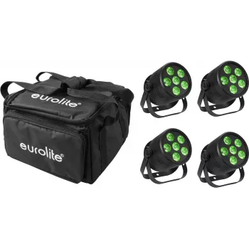 EUROLITE 20000957 4x Silent QCL Floor LED-parvalgusti pehme kotiga