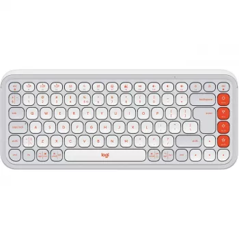 Logitech POP Icon Keys - klaviatuur - juhtmevaba - Bluetooth LE - QWERTY - USA rahvusvaheline - valge, oranž (920-013072)