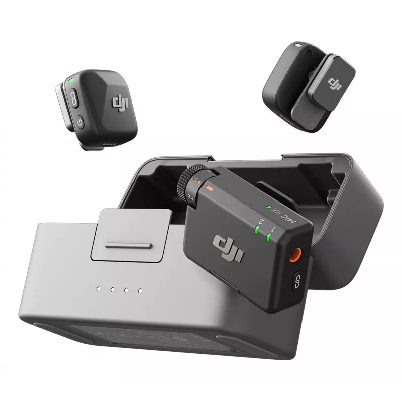DJI Mic Mini (2 TX + 1 RX + laadimisümbris) juhtmevaba mikrofonikomplekt - tumehall
