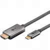USB-punutud adapterkaabel, USB-C-pistik > HDMI-pistik, 4K / 60 Hz (must/hõbedane, 2 m)