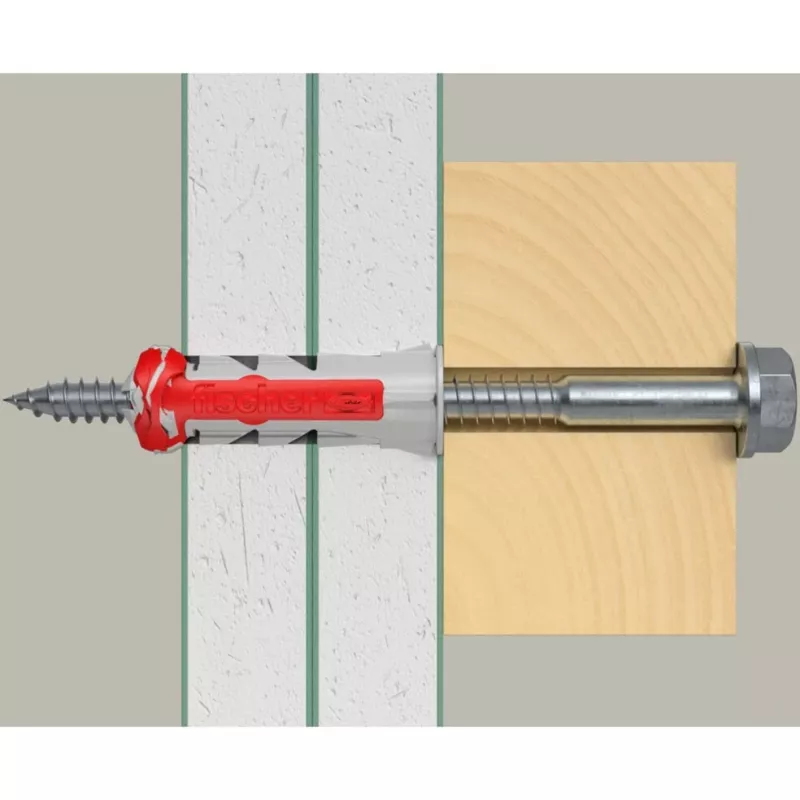 fischer tüübel DUOPOWER 10x50 BigBox helehall/punane 210 tk taassuletav (570550)