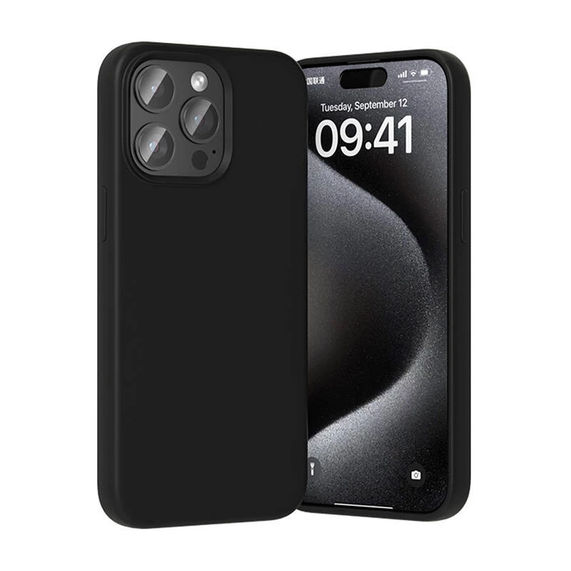 Kaitsev silikoonümbris Vention KUFB0-40 iPhone 15 Pro Max jaoks — must pehme puutega kate