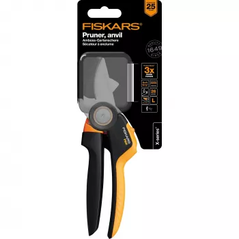 Fiskars X-Series P941 oksakäärid alasi must, oranž