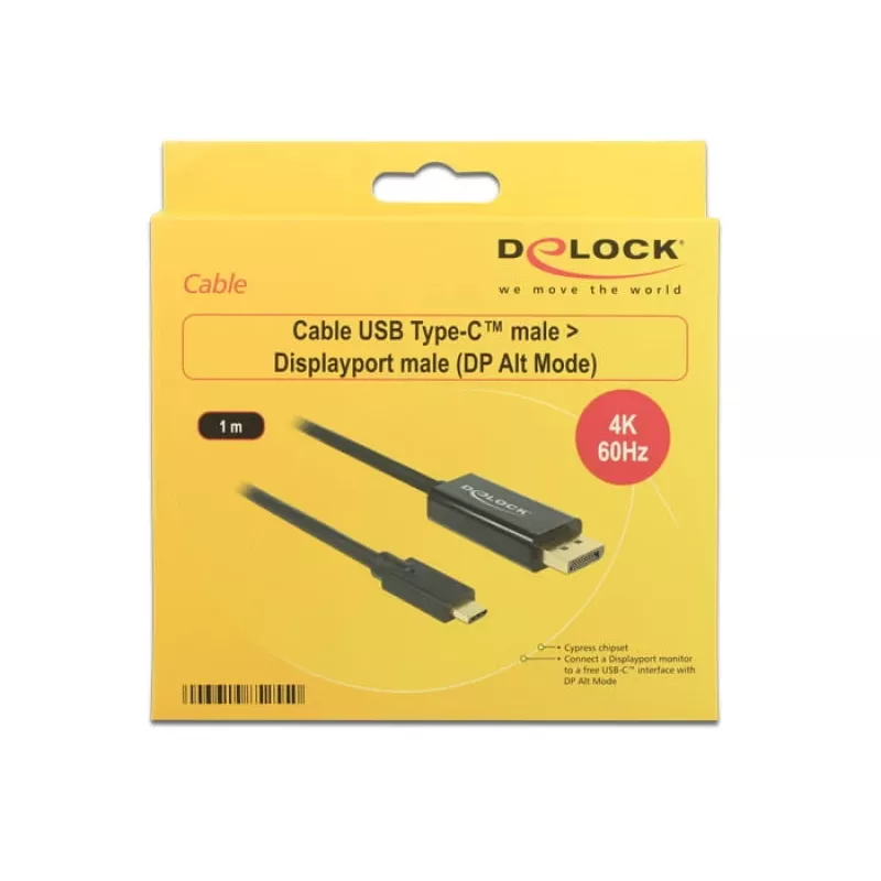Video kaabli adapter USB USB-C DisplayPort DeLOCK 85255