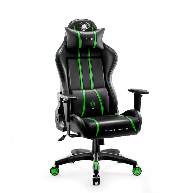 Diablo X-One 2.0 Normal Size Gaming chair Must, roheline