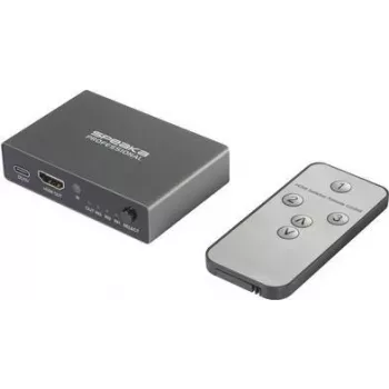 SpeaKa Professional SP-HDS-210 3 pordiga HDMI-lüliti, Ultra HD-toega 7680 x 4320 pikslit (SP-10461504)