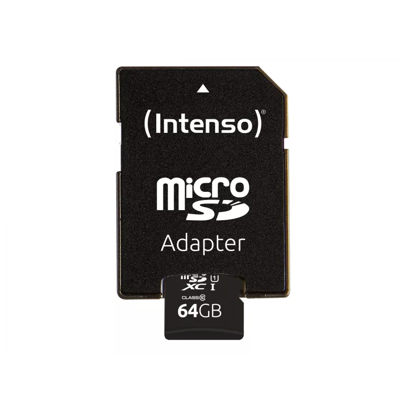Intenso Performance - mälukaart (microSDXC koos SD-adapteriga) - 64GB - UHS-I U1 / Class10 - microSDXC UHS-I (3424490)