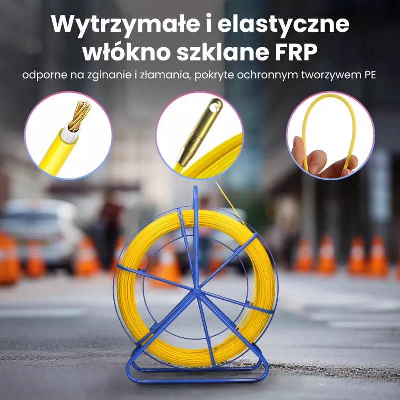 Extralink tõmbetross Pilot 6mm 200m klaaskiud FRP kollane