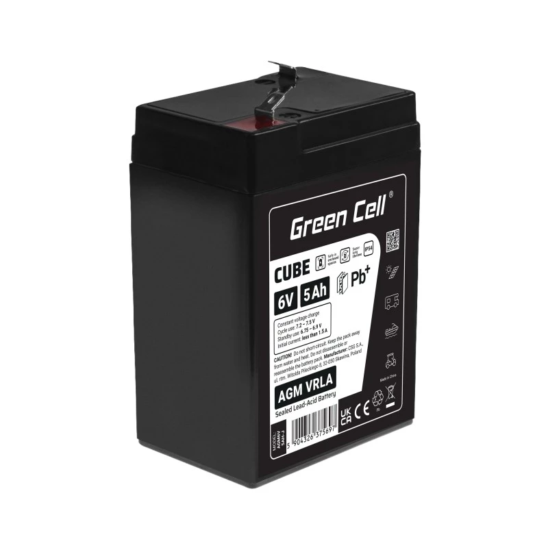 UPS aku Sealed Lead Acid roheline Cell AGM6V5AH-J 6 V 5 Ah