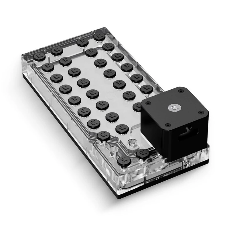 Pumba jaotusplaat EK Water Blocks EK-QuantumX Loophole D5 PWM must pleksiklaas
