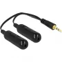 DeLOCK - Audio-Splitter - 30 AWG - Mini-Phone Stereo 3,5 mm (M) - Mini-Phone Stereo 3,5 mm (W) - 19cm - Must (65683)