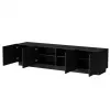 TV-kapp cama meble LIVERTI 2000x420x480 mm, mustast puitlaastplaadist pealispind, must raam