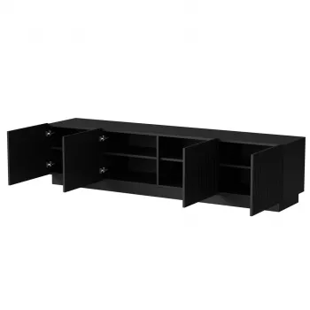 TV-kapp cama meble LIVERTI 2000x420x480 mm, mustast puitlaastplaadist pealispind, must raam