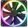 Korpuse ventilaator NZXT F140 RGB 14 cm, must, 500–1800 RPM, Fluid Dynamic Bearing, 4-pin, 18 LED-i