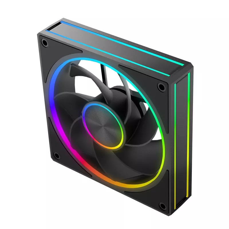 Korpuse ventilaator MODECOM VOLCANO LOOP 120 ARGB Reverse Fan Must 120 mm PWM 400–1400 RPM ARGB päis
