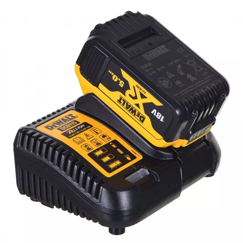 Tööriistakomplekt DeWALT DCK2080P2T-QW — 18V Li-Ion 5Ah (2x), DCG405 nurklihvija, puur-kruvikeeraja, M14 lihvimisketta keere, kohver