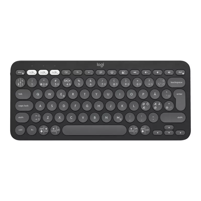 Logitech Pebble Keys 2 K380s - klaviatuur - juhtmevaba - Bluetooth LE - QWERTY - Põhjamaade (taani/soome/norra/rootsi) - tonaalne grafiit (920-011879)