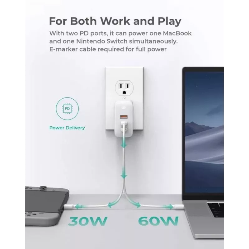 AUKEY PA-B6S valge Omni a Mix GaN ultrafast Wal