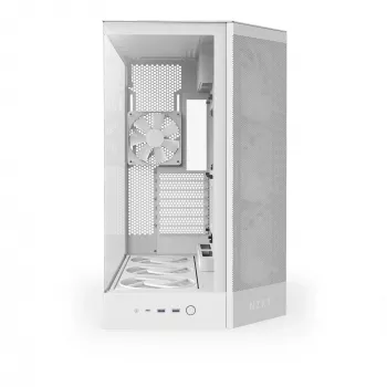 PC Midi Torn korpus NZXT H9 Flow RGB+ — Valge, toetab ATX/EATX/Micro-ITX, karastatud klaas, 3x140 mm ees + 1x120 mm taga ventilaatorit