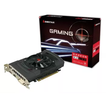 Graafikakaart BIOSTAR Radeon RX 550 4 GB GDDR5, 1100 MHz GPU, 6000 MHz mälu, 128-bit, PCIe 3.0, ühe ventilaatoriga
