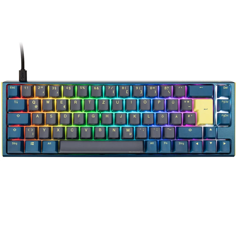 Ducky One 3 SF DayBreak klaviatuur mängimiseks USB saksa must sinine