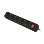 Pikendusjuhe Lanberg PS1-05F-0300-BK 3m 5 vahelduvvoolu pistikupesa Siseruumides Must