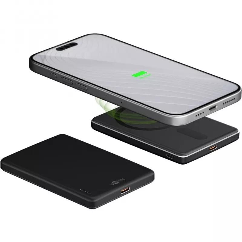 Goobay Magnetiline juhtmevaba toitepank | 70182 | 5000 mAh | USB-C | Must