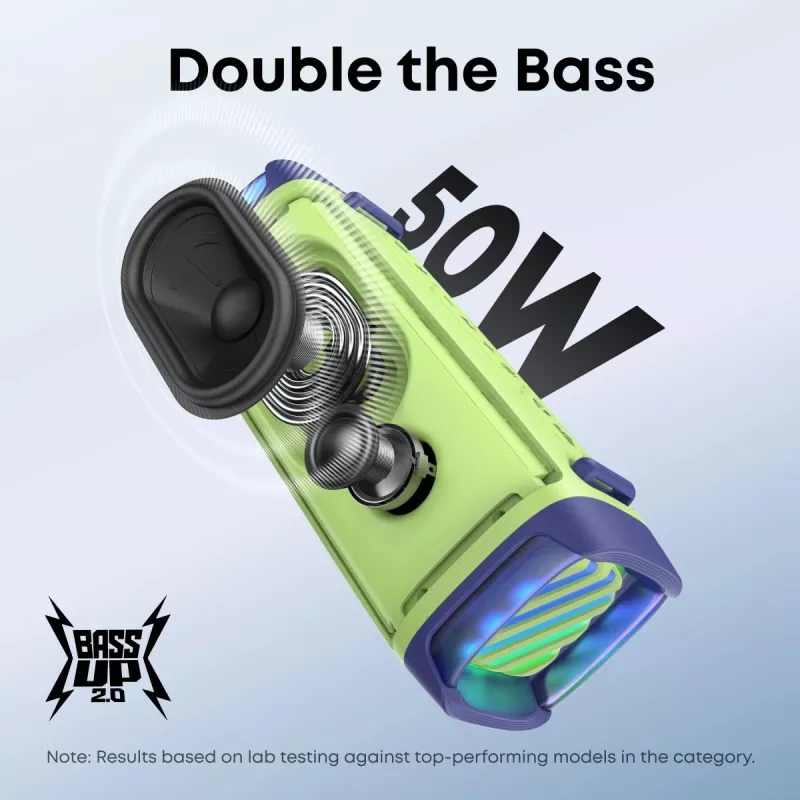 Kaasaskantav kõlar Anker Soundcore Boom 3i — 50W, Bluetooth, veekindel, roheline