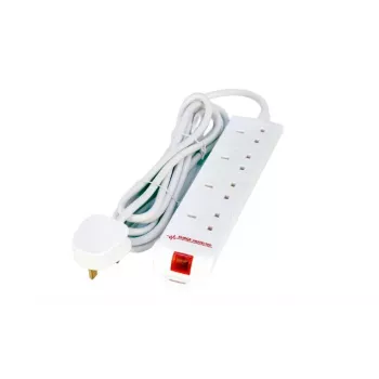 Microconnect MC-UKSURGESTRIP4-2M pikendusjuhe 4 vahelduvvoolu pistikupesa Siseruumides Valge