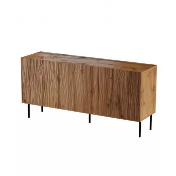 Kummut cama meble JUNGLE 152x40.5x74.5 cm — tamm wotan, mustad jalad, puitlaastplaat